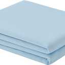 FreshCulture Twin Flat Sheet - Hotel Quality Twin Flat Sheet Only - Brushed Microfiber Top Sheet - Ultra Soft & Breathable - Wrinkle-Free - Easy Care - Single Flat Sheet (Twin, Light Blue)