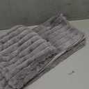 DEELAND Pack of 2,Double-Sided Faux Fur Plush Decorative Throw Pillow Covers Fuzzy Striped Soft Pillowcase Cushion Covers for Sofa Couch Bedroom (Dark Grey)