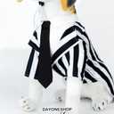 2 x Black Striped Dog Suit wit Green Wig Scientist Dog Costume Pet Costume Cosplay Clothes Outfit Accessories Party Favors (Large, Striped Clothes with Wig)