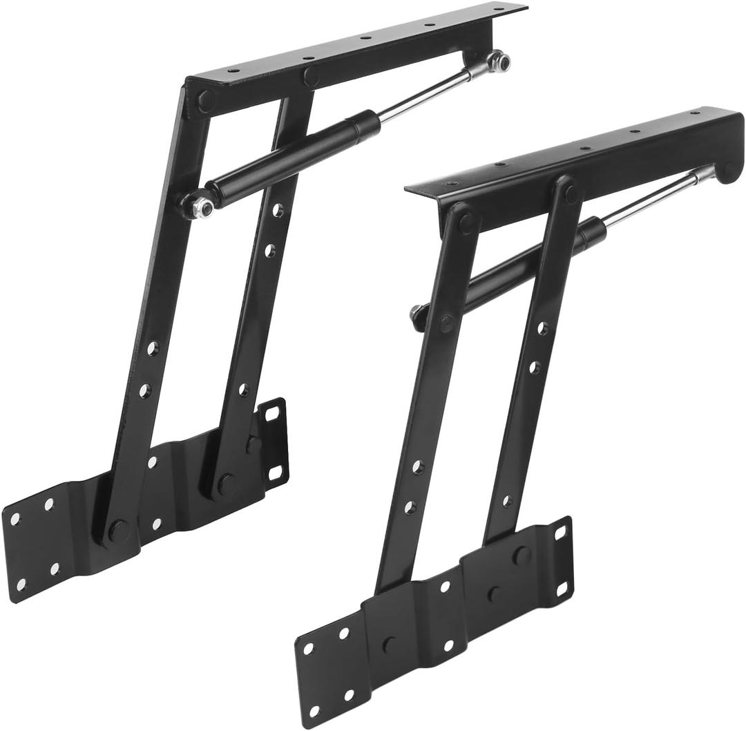 1 Pair Folding Lift and Up Hinges, Heavy Duty Lift Up Hydraulic Hinge for Home Mechanism Hardware Coffee Table Furniture Lifting Tool, by GENHAKON.