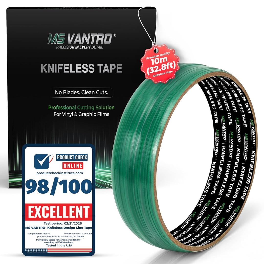 Premium Knifeless Design Line Tape 10m (32.8ft) Vinyl Wrap Cutting Tape Blade-Free Precision Line Tape for Car Wraps Graphics Motorcycle & Marine Decals