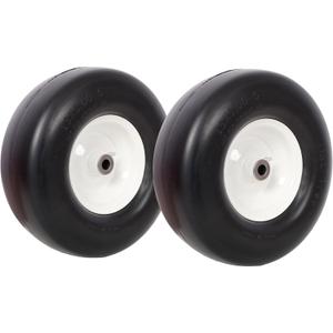 13x5.00-6 Flat Free Tire and Wheel, Lawn Mower Tires Flat Free, Zero Turn Mower Front Tires for Residential and Commercial, 3/4" Bearing, 3" Center Hub, 500 Lbs Load Capacity, 2 Pack