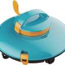 LVKE L1 Cordless Robotic Pool Cleaner, Pool Vacuum for Above Ground Pools with Obstacle-Crossing, 70 Mins Runtime, 40W Powerful Suction, Auto-Parking, Ideal for Flat Pools up to 38 Feet, Orange