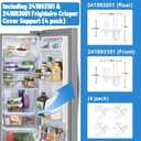 UPGRADED 241969501 Refrigerator Shelf Frame Compatible with Frigidaire Shelf Replacement Parts Crisper Drawer Pan Cover with 241993101 & 241993001 Crisper Cover Support LFSS2612TF0, FFSS2615TS0 Shelf