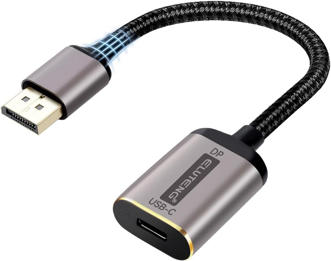 ELUTENG USB C to DisplayPort Adapter 4K@60Hz USB Type C 3.1 to DP Converter Uni-bidirectional USBC Female to DP Male Cord Compatible for iPhone 15 Series, MacBook, iMac, iPad Pro, Galaxy 23/22