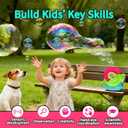 Bubble Machine for Toddlers Kids & Pets, with 8oz Safe Solution, Extra Large & Bubbles in Bubble Maker, Children & Pets Dog Toys Gift, Indoor/Outdoor Birthday Wedding Party Bubble Blower