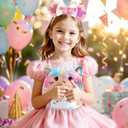 Niskite 8 Year Old Girl Birthday Gift: 8th Birthday Gift Set for Girls | Fuzzy Cat Diary with Lock, Bday Tumbler & Headband - Unique Basket Present for Daughter Granddaughter Niece