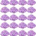 Tigeen 200 Pcs Hydrangea Artificial Flowers Bulk 7.48 Inch Artificial Hydrangeas with Removable Stems Faux Flowers Wedding Decor for Home Garden Party Decoration DIY Project (Lavender)