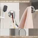Suction Cup Hooks for Shower - Bathroom Reusable Hooks for Towels, Robes & Loofah - No-Drill Mounting on Kitchen,Walls,Metal,Glass,Mirrors,Tile & Smooth Non-Porous Surfaces (4, Brushed Nickel)