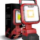 EEFOW Work Light for Milwaukee m18 Battery: Portable 68W 6800LM Cordless 18v Battery LED Flood Flashlight,140 Adjustable Head with Low Voltage Protection Lamp,USB & Type C Charge