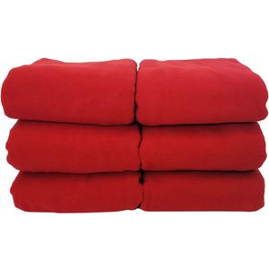 ROLLEE POLLEE Children's Nap Blanket, Super Soft Anti-Pill Fleece Blanket for Toddlers and Kids, 36" x 48" (Red, 6-Pack)