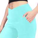 Girls' Leggings Cross Flare Pants with Pockets Black Soft Stretchy High Waisted Pants for Kids Child Yoga Dance