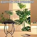 Plant Stand Indoor Outdoor, 15" Tall Flower Pot Stand, Round Metal Corner Plant Stand for Flower Pot, Rustproof Flower Plant Rack Holder for Home, Garden, Patio, Plant Lovers 1 Count
