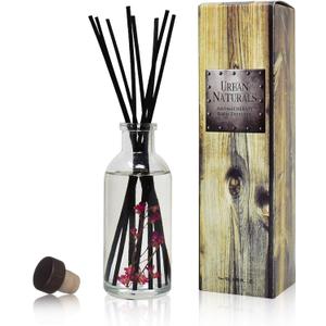 Urban Naturals Amber & Lavender Reed Diffuser Scented Sticks Set | (Awaken + Renew) Mind & Body Aromatherapy Collection | Essential Oil Botanical Diffusing Room Scent