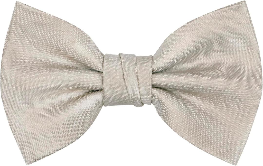 OCIA Mens Pre-tied Solid Bowtie Adjustable Formal Tuxedo Bow Tie for Wedding Party (Gray)