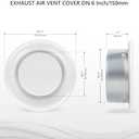 6 Inch AC Air Vent Cover Steel Round Exhaust Adjustable Valve Diffuser for Home Wall Ceiling