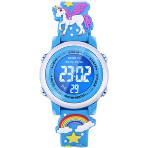 3D Cartoon Waterproof Watches for Girls with Alarm - Best Toys Gifts for Girls Age 3-12 (Dark Blue)