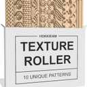 Hokkieam Clay Texture Rollers | 10-Pack Polymer Clay Texture Roller Set for Pottery & Crafting