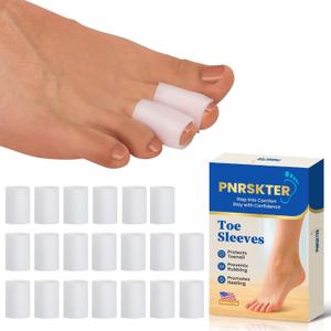 Pnrskter Silicone Toe Protectors - (20pcs for M Size) Toe Sleeve, Toe Caps for Hammer Toes, Overlapping Toes, Blisters, Calluses, Corns,Toenails Loss