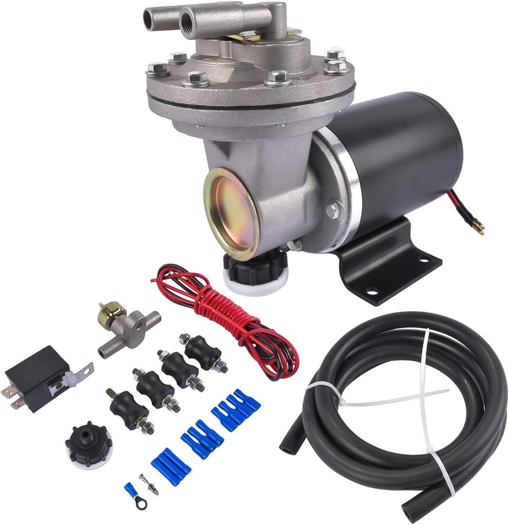 28146 12 Volt Electric Vacuum Pump Kit 18" to 22" Electrical Vacuum Pump for Brake w/Installation Kit Brake Booster Vacuum Pump