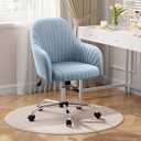 Warmiehomy Velvet Desk Chair for Home Office, Modern Adjustable Swivel Task Chair, Women Vanity Chairs with Arm Rest for Bedroom Dressing Room