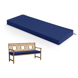 Summsun Outdoor Bench Cushion: Waterproof and Fade Resistant Patio Furniture Cushions - Non-Slip Bench Pad Cushion with Removable Cover for Garden Swing Porch Sofa Settee, 48 x 18 x 3 Inch, Navy Blue