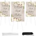 Easel Stand for Sign 66 Inches, Lightweight Adjustable Art Poster Board Stand for Display Wedding Welcome Sign, White Metal Easel Stand for Painting with Portable Bag (3 Pcs) White