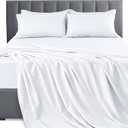 LUX Dcor Queen Sheet Set 6 Piece Ultra-Soft Microfiber Bed Sheets with Flat Sheet, 16 Inches Deep Pocket Fitted Sheet & 4 Pillowcases, Cooling & Breathable Hotel Luxury, Oeko-TEX White