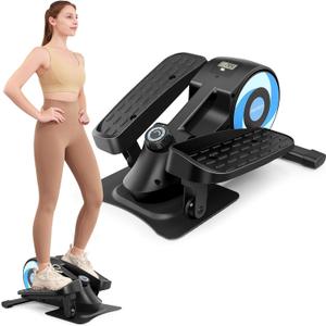 ANCHEER Under Desk Elliptical Exercise Machine,Standing or Seated Ellipse Leg Exerciser with 8 Level Resistance,Portable Exercise Equipment with LCD Display Monitor,Fully Assembled
