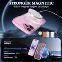 Magnetic for iPhone 17 Stand Case with Screen Protector, [Full Camera Protection] (Compatible with MagSafe) Military Grade Drop Protection, Translucent Matte Bumper Cover Case, Pink