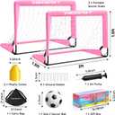 Mini Toddler Soccer Goal Set, 2 Pack 2x1.5 ft Pop Up Soccer Goals for Backyard, Portable Kids Soccer Net with Ball and Cones, Indoor Outdoor Sports Games, for Boys and Girls Ages 2-5