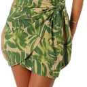 Petal & Pup Women's Declynn-one-Shoulder-mini-Dress-Ibiza-Palm (Medium)