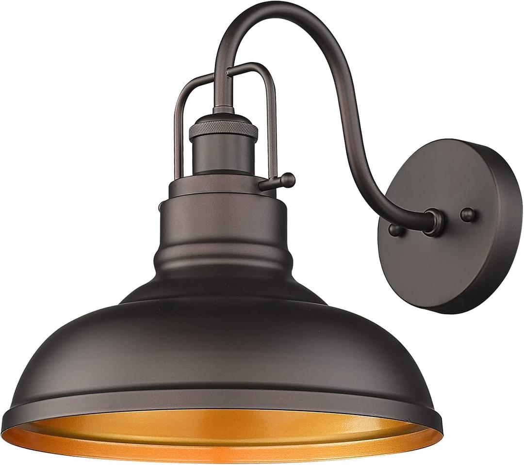 zeyu 11" Farmhouse Barn Light, Vintage Wall Light Sconce for Porch Warehouse Kitchen, Oil Rubbed Bronze Finish, 016-1B ORB (Medium, 1 Pack)