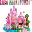 100PCS Magnetic Building Blocks, Pink Magnetic Cubes STEM Sensory Toys, Magnetic Blocks Stacking Construction Toys for Kids Ages 3+, Birthday for Boys Girls