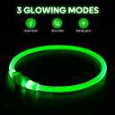 HIGO Light Up Dog Collars, USB Rechargeable LED Dog Collar, TPU Cuttable Dog Glow Collar, High Visibility Puppy Collar Safety Dog Lights for Night Walking(Green)