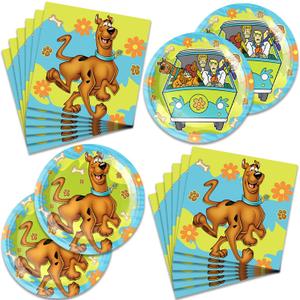 40PACK Scooby Party Supplies include 20 plates, 20 napkins for the Scooby birthday party decoration