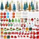 Jenaai 120 Pcs Miniature Christmas Ornaments for Snow Globe Kit DIY Christmas Village Decorations Xmas Figurines Mini Ornaments with Snowman, Reindeer, Santa Claus, Snowflakes