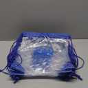 Small clear drawstring bag, blue logo, 10 pcs