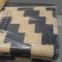 SAND MINE Waterproof Outdoor Rug 10x20 ft, Plastic Reversible Rug, Modern Area Rug, Large Floor Mat for Outdoors, RV, Patio, Backyard, Deck, Picnic, Beach, Camping, Black & Beige