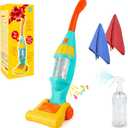 Kids Vacuum Cleaner Toy Set, Toy Vacuum Cleaner With Light Realistic Sounds & Whirling Stars, Pretend Role Play Household House Keeping Cleaning Play Set Learning Toys For Kids Toddlers Girls Boys Toy