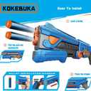 Double Barrel Style Foam Blaster - Realistic Break-Open Action Toy Shotgun with 12 Soft Darts - Manual Single-Shot Pump Action Toy Gun for Boys Ages 8-12, Outdoor Games, Birthday Gift