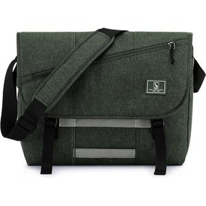 OIWAS Messenger Bag for Men, 15.6 Inch Laptop Crossbody Bags Women Casual Satchel Shoulder Bag College Travel Office Briefcase (15.6 Inch, Dark Green)