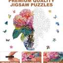 300 Pieces Flowers Wooden Puzzles for Adults, Hydrangea Unique Shaped Wooden Jigsaw Puzzles for Adults, Irregular Adult Wood Puzzle Creative Gift for Family Game