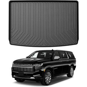 Mixsuper Cargo Liner for Chevrolet Suburban/GMC Yukon XL 2021-2025 2026, All Weather Trunk Liner Rear Cargo Mat Behind The 3rd Row Seats Black