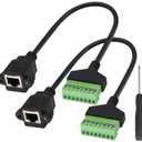 zdyCGTime RJ45 Screw Terminal Connector Cable RJ45 Female to 8 Pin Solderless Wire Screw Terminal Network Connector RJ45/8P 8C Ethernet Cable for AV CCTV DVR etc in-Line Coupler.(30cm/2Pack)