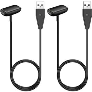 Charger Cord Replacement for Fitbit Charge 5/Charge 6/Luxe Smartwatch, Reset Button Cable (3.3Ft/2 Pack)