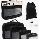 Joan & David 6 Pieces Travel Packing Cubes Set Luggage Organizers and Laundry  (Black)