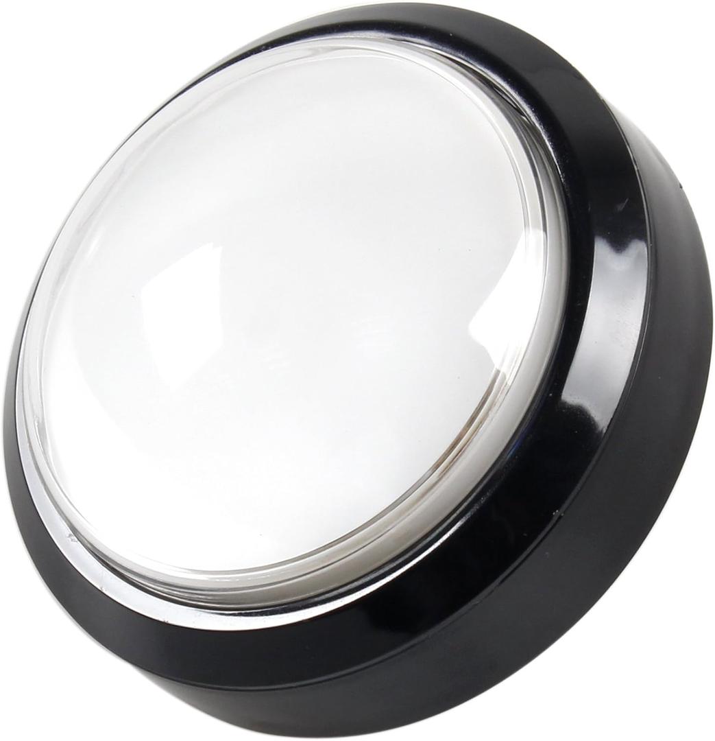 EG Starts 4 Inches Arcade Buttons 100mm Larger Big Dome Convex Type LED Lit Illuminated Push Button for Compatible Arcade Machine DIY Kit & Raspberry Pi Game Part ( White )