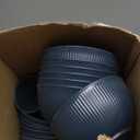 24pcs Wheat Straw Dinnerware Sets For 8, Unbreakable Plates and Bowls Wheat Straw Dinnerware Microwavable Cups Plates and Bowls Sets Shatterproof For Outdoor Kitchen Camping (Dark Blue)