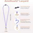 2 x Breakaway Lanyards for Keys ID Badges, Long Scrunchie Lanyard for Women, Teacher Neck Phone Keychain Lanyard (Lavender)